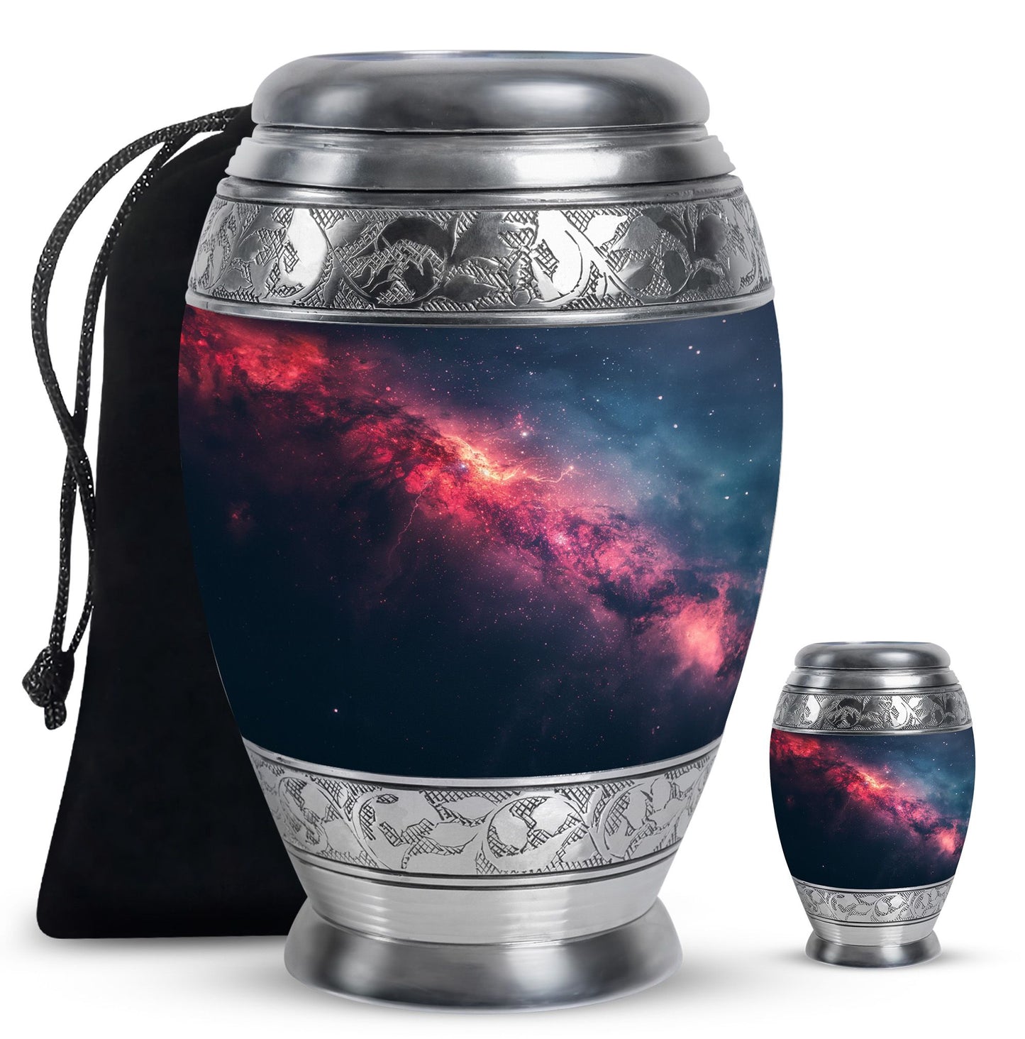 Galaxy Theme Large Urn With 1 Keepsake Urn
