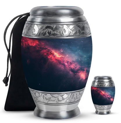 Galaxy Theme Large Urn With 1 Keepsake Urn