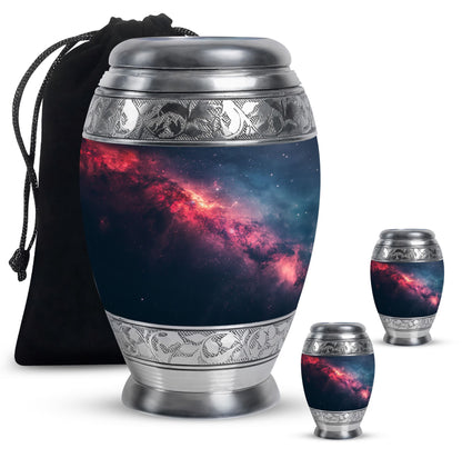 Galaxy Theme Large Urn With 2 Keepsake Urn