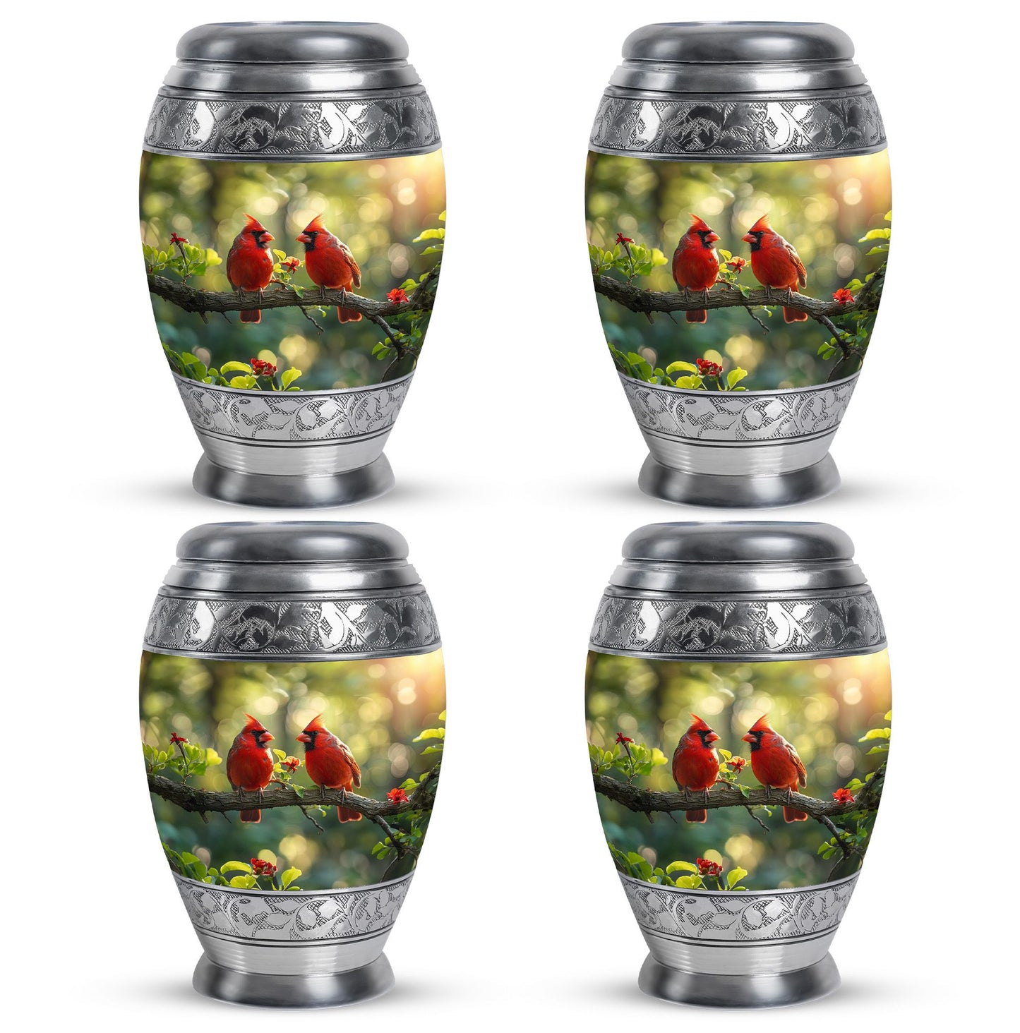 Cardinal Bird Theme 3 Inch Keepsake Pack of 4