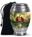 Cardinal Bird Theme Large Urn 10 Inch