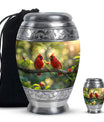Cardinal Bird Theme Large Urn With 1 Keepsake Urn