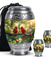 Cardinal Bird Theme Large Urn With 2 Keepsake Urn