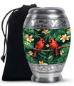 Cardinal Bird Theme Large Urn 10 Inch