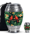 Cardinal Bird Theme Large Urn With 1 Keepsake Urn