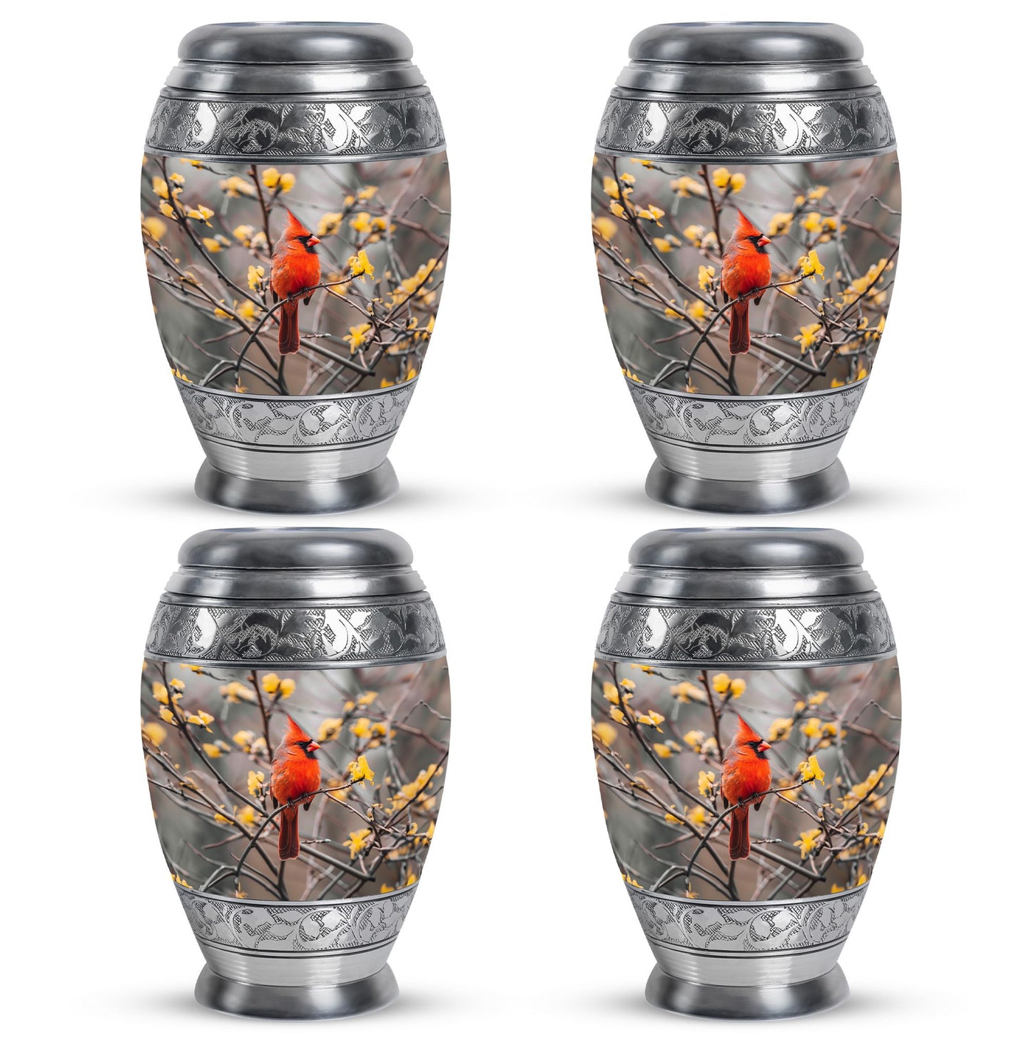 Cardinal Bird Theme 3 Inch Keepsake Pack of 4