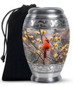 Cardinal Bird Theme Large Urn 10 Inch