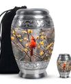 Cardinal Bird Theme Large Urn With 1 Keepsake Urn