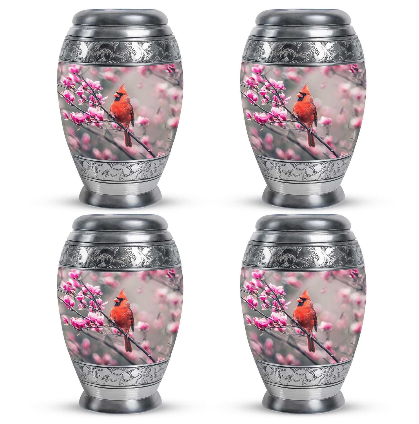 Cardinal Bird Theme 3 Inch Keepsake Pack of 4