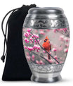 Cardinal Bird Theme Large Urn 10 Inch