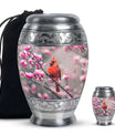 Cardinal Bird Theme Large Urn With 1 Keepsake Urn