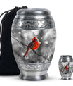 Cardinal Bird Theme Large Urn With 1 Keepsake Urn