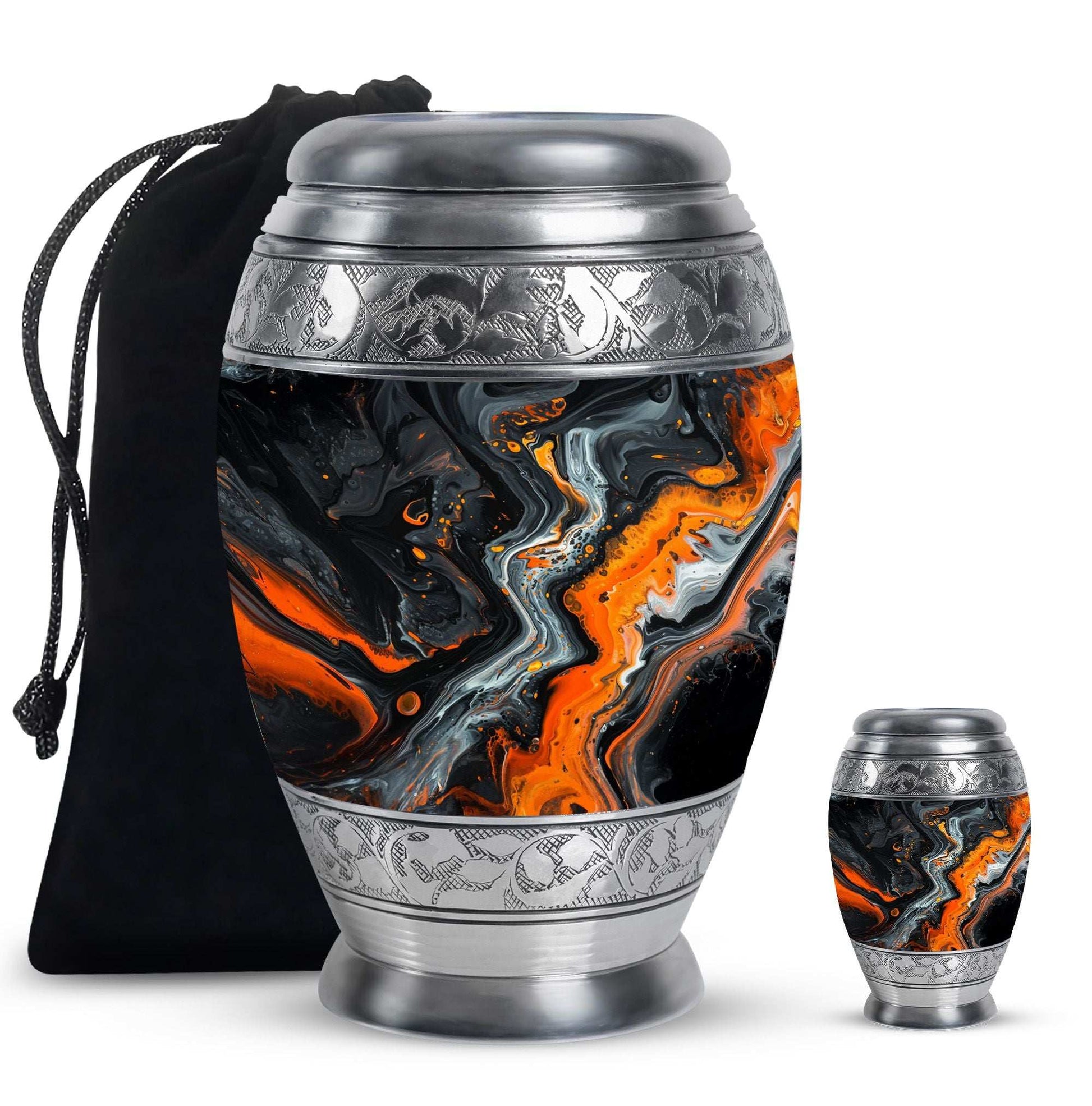 Abstract Theme Large Urn With 1 Keepsake Urn