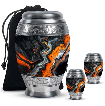 Abstract Theme Large Urn With 2 Keepsake Urn