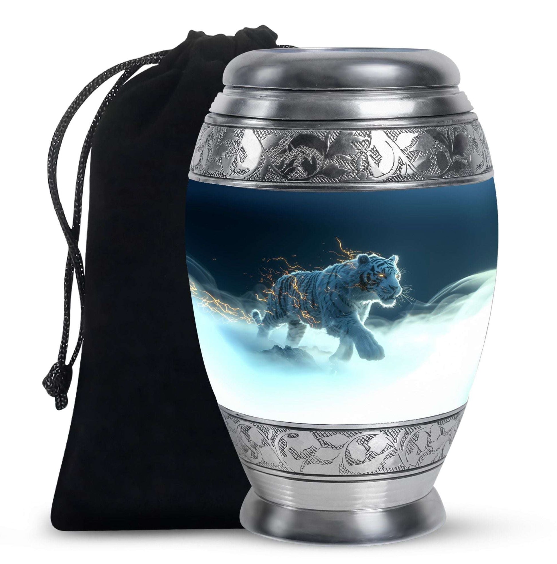 Tiger Theme Large Urn 10 Inch