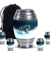 Tiger Theme Large Urn With 4 Keepsake Urn