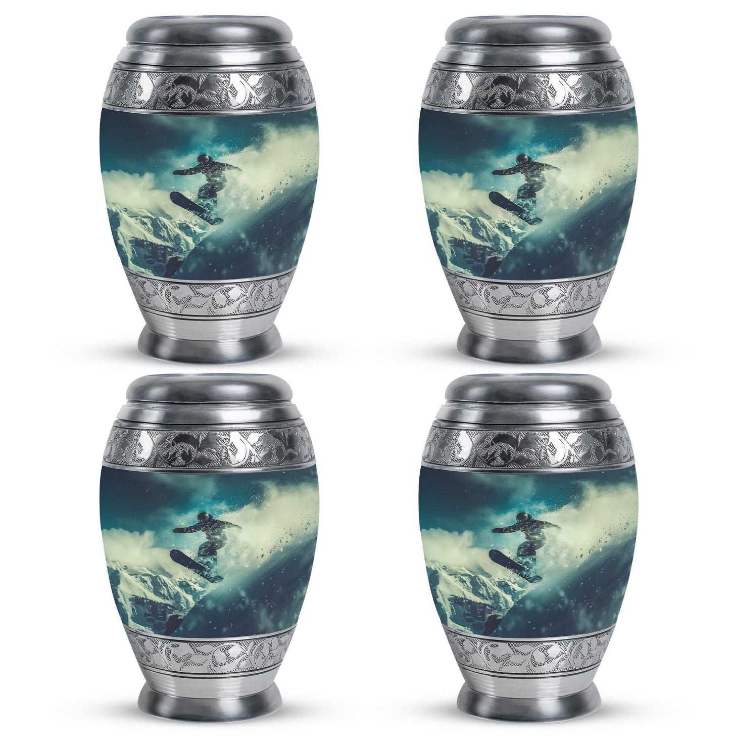 Snowboarding Theme 3 Inch Keepsake Pack of 4