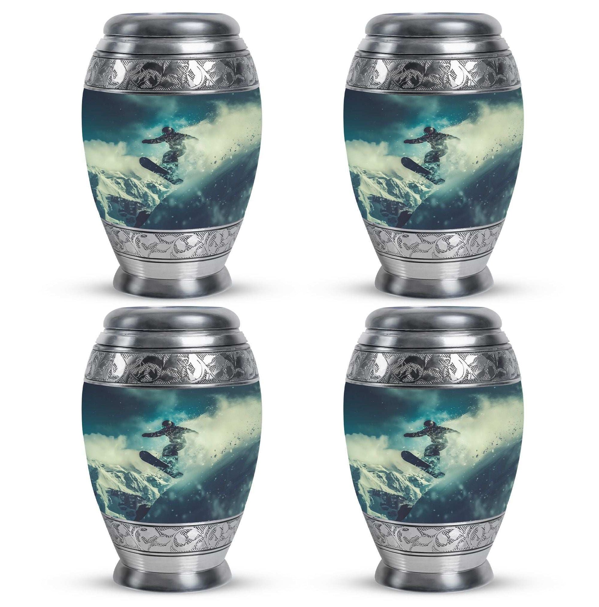 Snowboarding Theme 3 Inch Keepsake Pack of 4