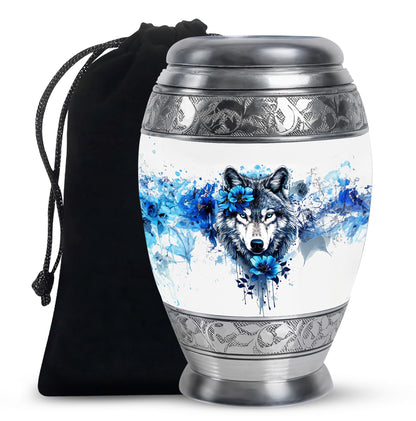 Wolf Theme Large Urn 10 Inch