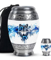 Wolf Theme Large Urn With 1 Keepsake Urn