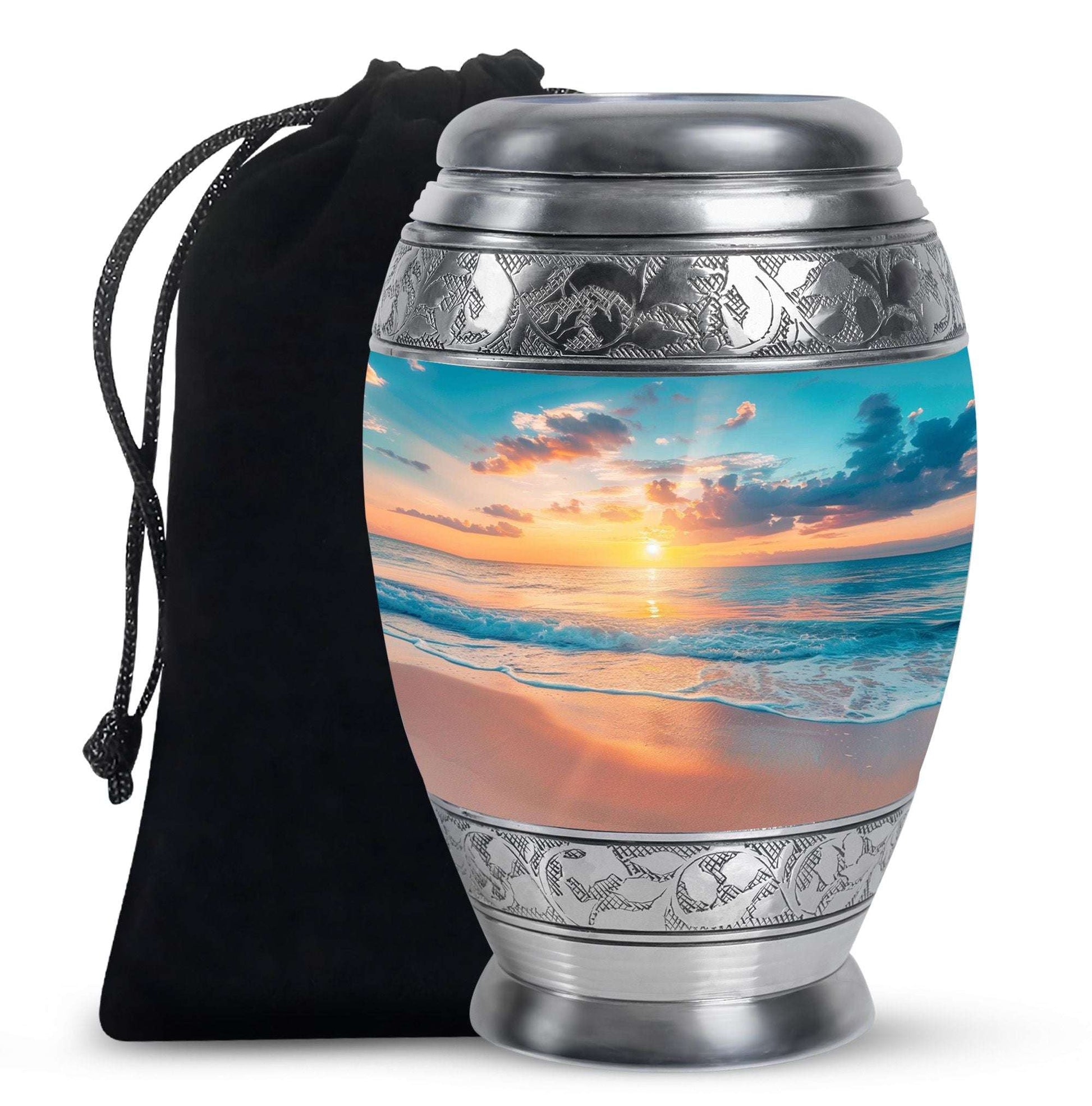 Ocean Sunset Cremation Urn for Adult Ashes - Beach Cremation Keepsake Urns