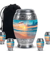 Sunset Beach Theme Large Urn With 4 Keepsake Urn