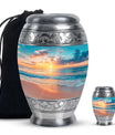 Sunset Beach Theme Large Urn With 1 Keepsake Urn