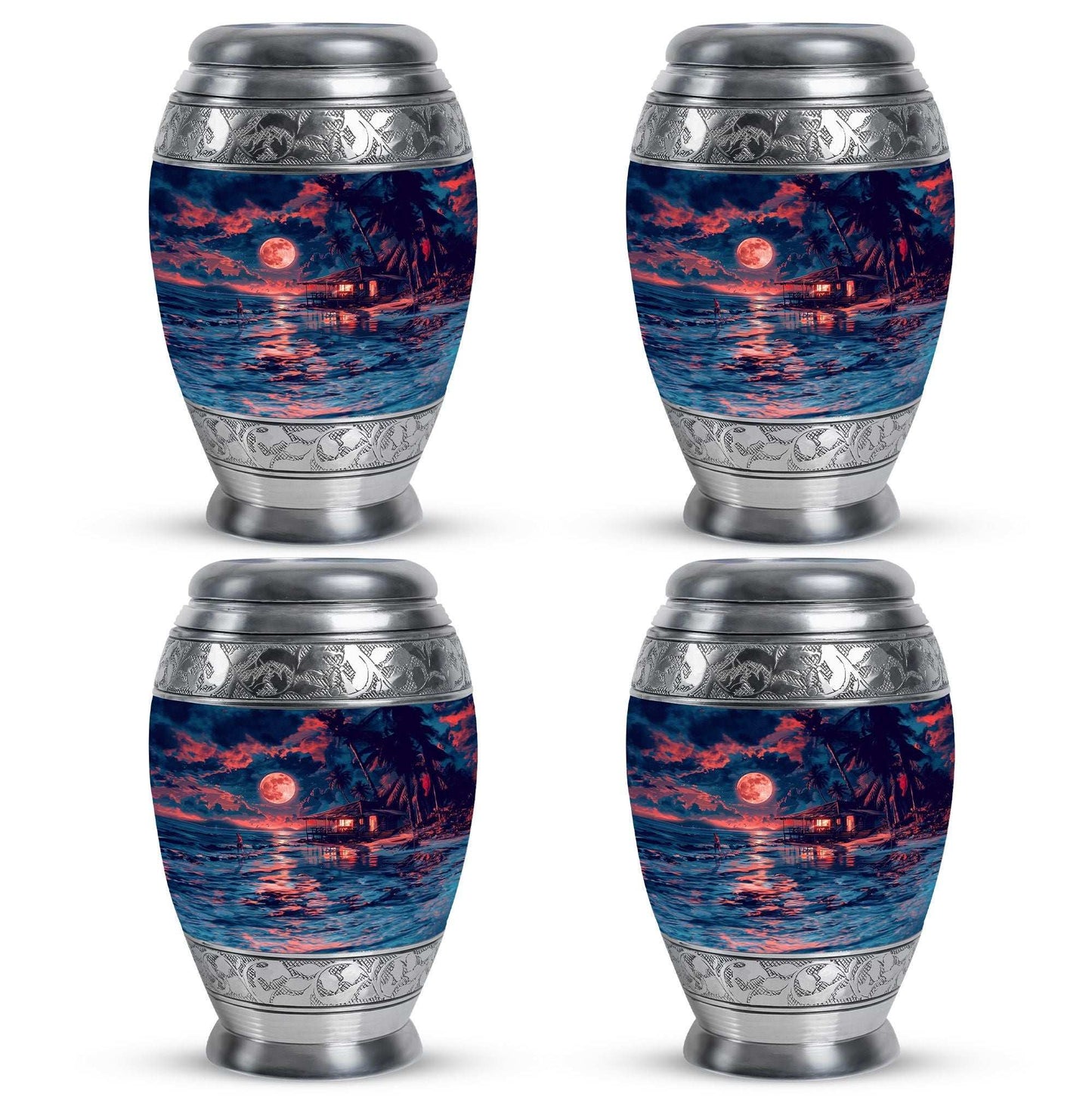 Night Beach Theme 3 Inch Keepsake Pack of 4