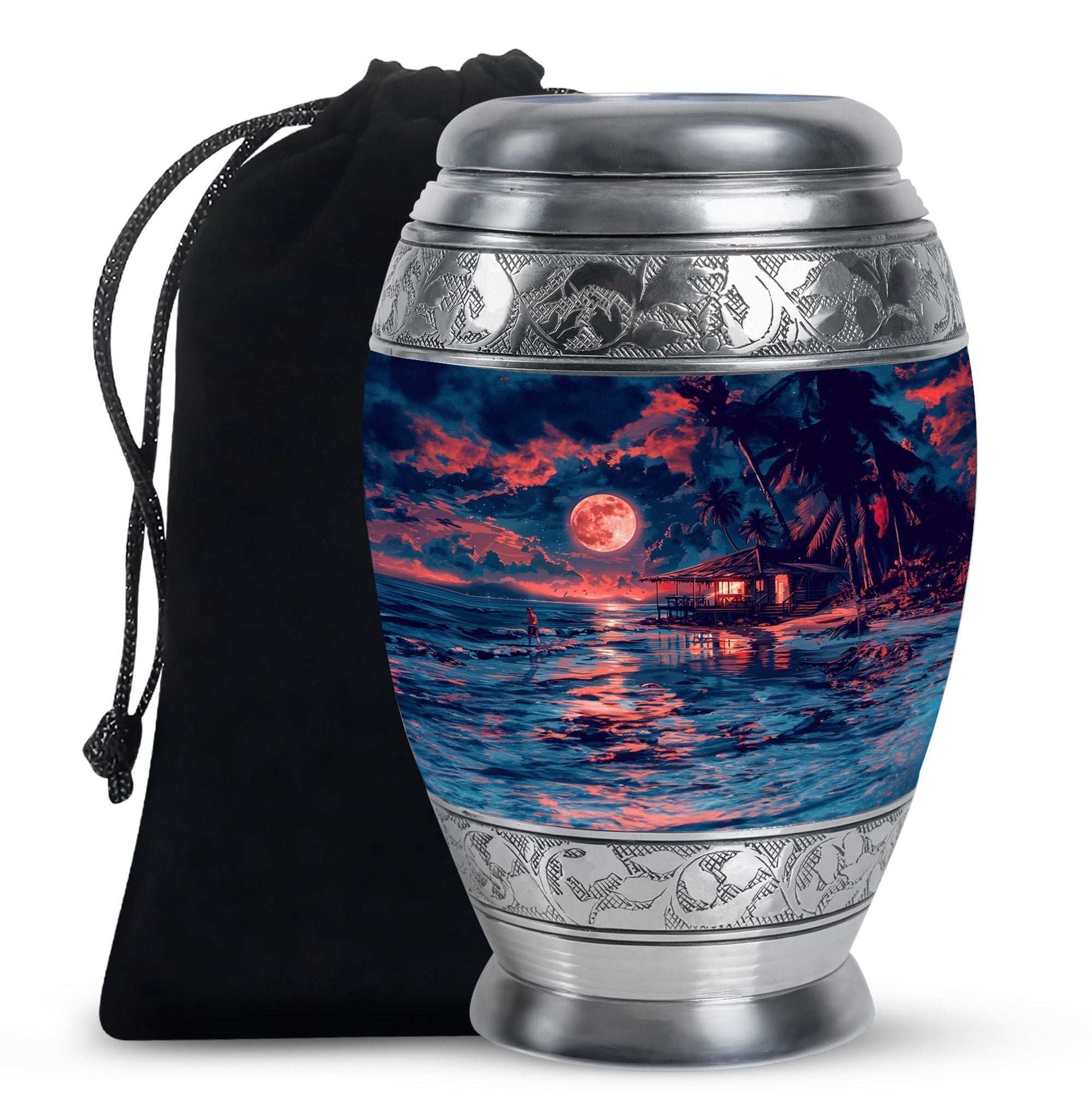 Night Beach Theme Large Urn 10 Inch