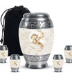 Dragons Theme Large Urn With 4 Keepsake Urn