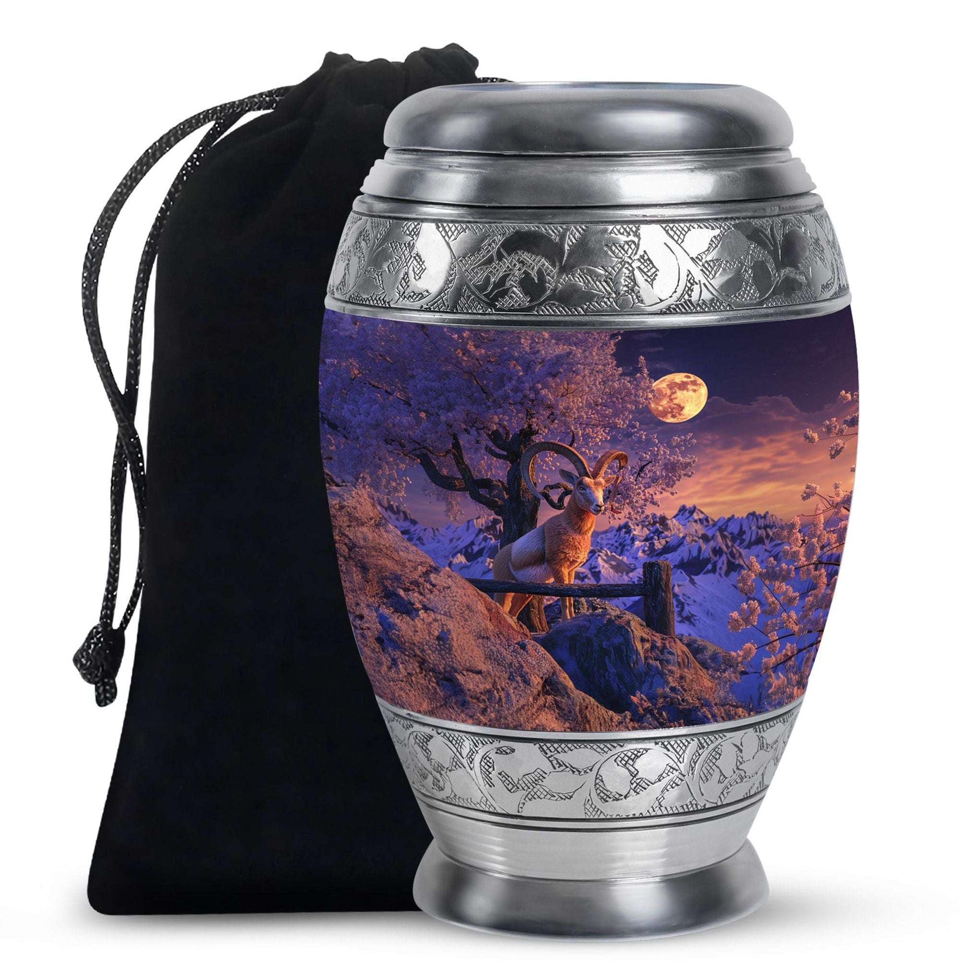 Goat Theme Large Urn 10 Inch