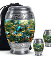 Butterfly Theme Large Urn With 2 Keepsake Urn