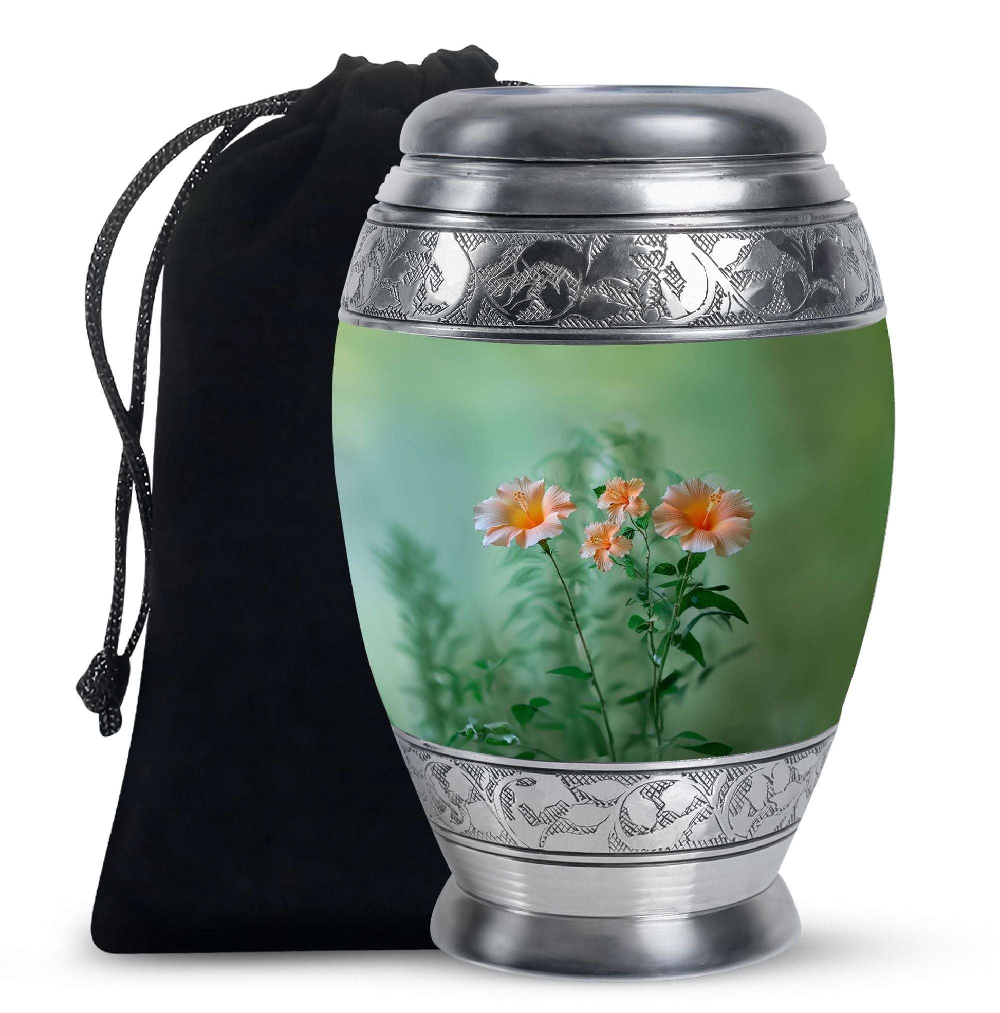 Flowers Theme Large Urn 10 Inch