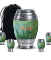 Flowers Theme Large Urn With 4 Keepsake Urn