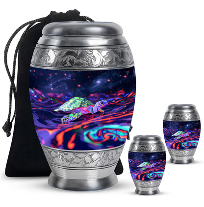 Turtle Theme Large Urn With 2 Keepsake Urn