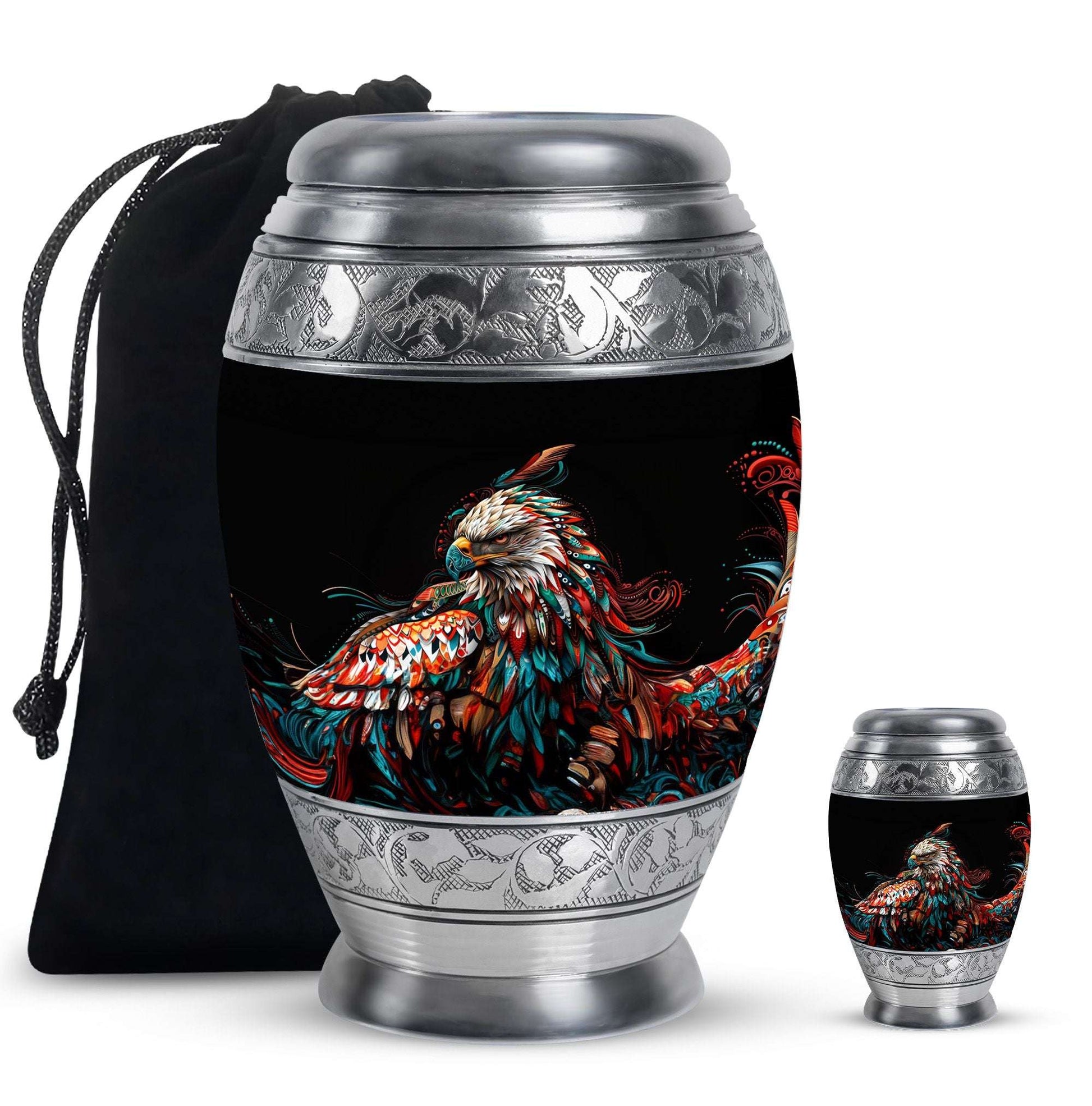Eagle Theme Large Urn With 1 Keepsake Urn