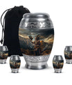Tribe Man Theme Large Urn With 4 Keepsake Urn