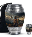 Tribe Man Theme Large Urn With 1 Keepsake Urn
