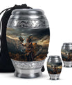 Tribe Man Theme Large Urn With 2 Keepsake Urn