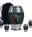 Tribe Man Theme Large Urn With 4 Keepsake Urn