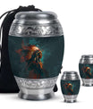 Tribe Man Theme Large Urn With 2 Keepsake Urn
