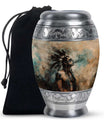 Tribe Man Theme Large Urn 10 Inch