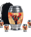 Tribe Man Theme Large Urn With 4 Keepsake Urn