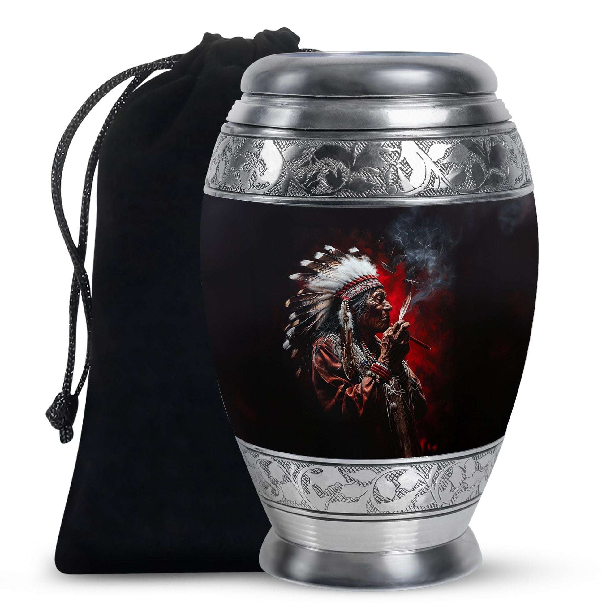 Native American Chief Cremation Urn - Keepsake Urns For Human Ashes