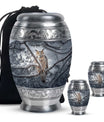 Owl Theme Large Urn With 2 Keepsake Urn
