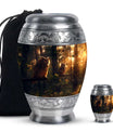 Owl Theme Large Urn With 1 Keepsake Urn