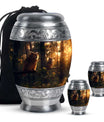 Owl Theme Large Urn With 2 Keepsake Urn