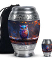 Owl Theme Large Urn With 1 Keepsake Urn