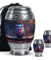 Owl Theme Large Urn With 2 Keepsake Urn