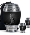 Owl Theme Large Urn With 2 Keepsake Urn